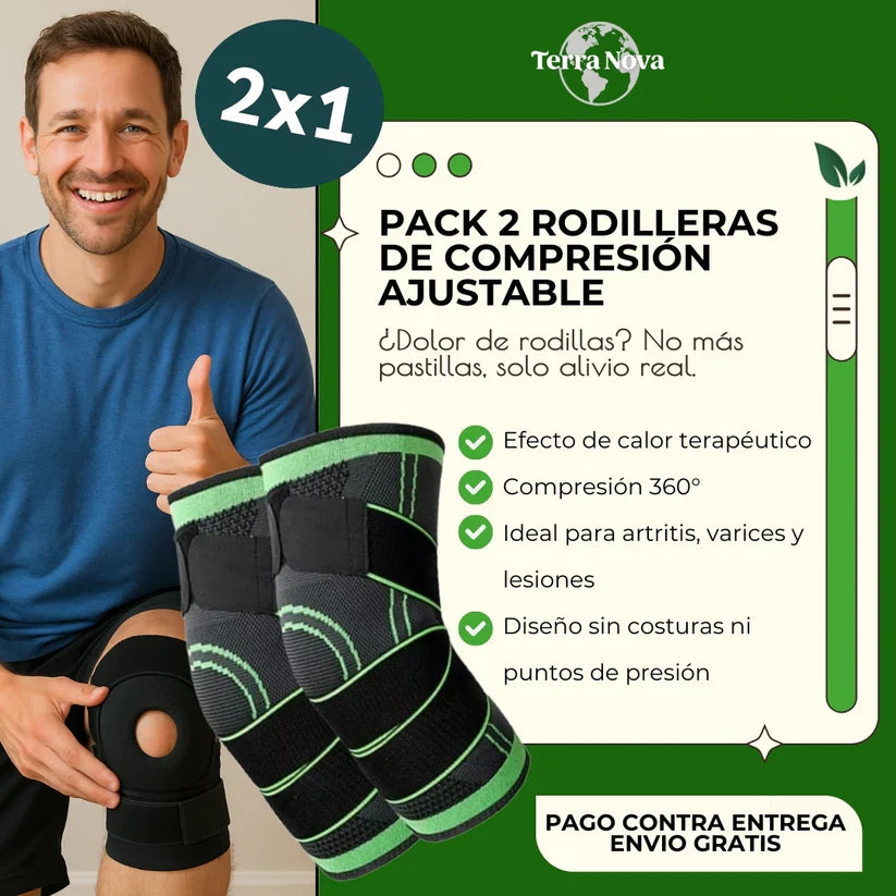 Rodillera De Compresion Ajustable 2X1