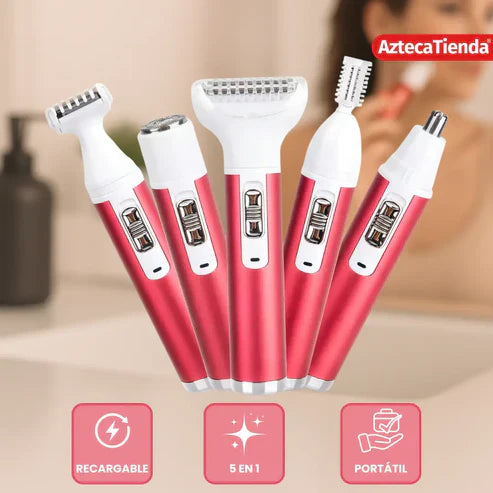 Depiladora Eléctrica Recargable 5 en 1