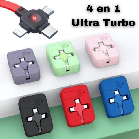 Cargador Retráctil Indestructible 4 en 1 Ultra Turbo - SmartCharger™ (50% OFF)